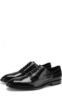 Кожаные оксфорды с брогированием Tod’s Tods