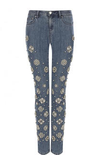 Укороченные джинсы-скинни с декоративной отделкой MICHAEL Michael Kors