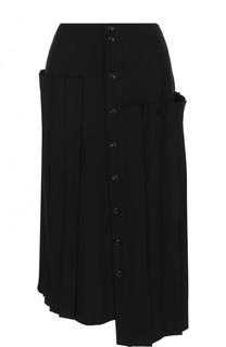 Однотонная шерстяная юбка-миди Yohji Yamamoto