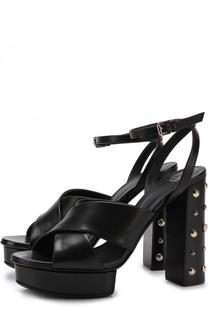 Кожаные босоножки City Stud на устойчивом каблуке Versace