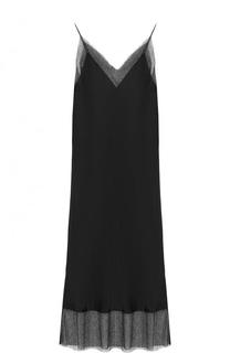 Однотонное шелковое платье-комбинация с кружевной отделкой Walk of Shame