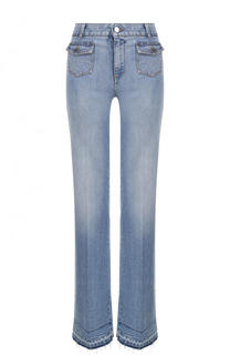 Расклешенные джинсы со стрелками и потертостями Stella McCartney