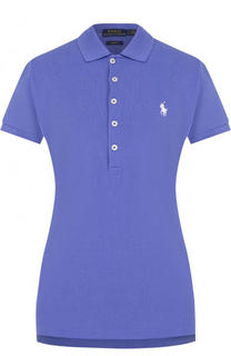 Хлопковое поло с вышитым логотипом бренда Polo Ralph Lauren