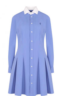 Приталенное хлопковое платье-рубашка Polo Ralph Lauren