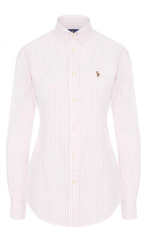 Приталенная хлопковая блуза в полоску Polo Ralph Lauren
