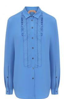 Однотонная блуза с плиссированными оборками No. 21