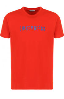 Хлопковая футболка с логотипом бренда Dirk Bikkembergs