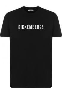 Хлопковая футболка с логотипом бренда Dirk Bikkembergs