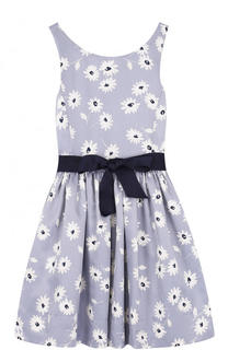 Приталенное платье с принтом и контрастным поясом Polo Ralph Lauren