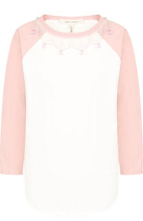 Хлопковый лонгслив с контрастными рукавами Marc Jacobs