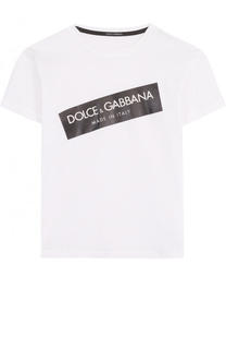 Хлопковая футболка с логотипом бренда Dolce &amp; Gabbana