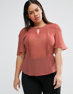 Блузка с фигурной отделкой ASOS CURVE - Розовый