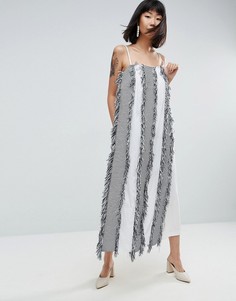 Платье-комбинезон макси с бахромой ASOS WHITE - Мульти