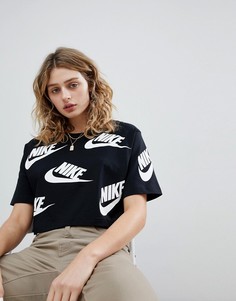 Укороченная футболка с принтом Nike - Мульти