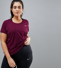 Бордовый топ Nike Plus Running Dry Miler - Красный