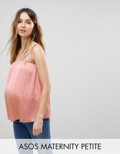 Топ на тонких бретельках с кольцами ASOS Maternity PETITE - Розовый