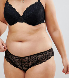 Комбинируемые кружевные бразильские трусы ASOS CURVE Rita - Черный