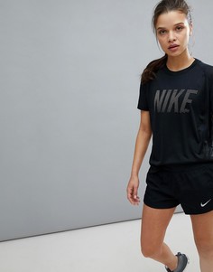 Черная футболка Nike Running Dry Miler - Черный