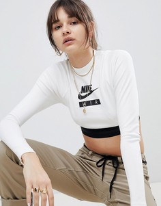 Белый укороченный топ с высоким воротом Nike Air - Белый