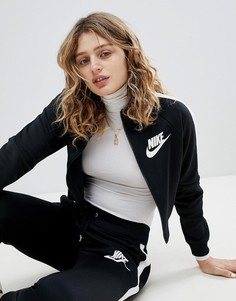Черная укороченная спортивная куртка Nike - Черный