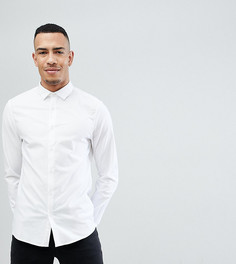 Приталенная оксфордская рубашка с двойными манжетами ASOS TALL - Белый