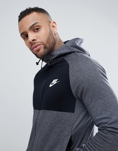 Серый худи колор блок на молнии Nike AV15 861742-071 - Серый
