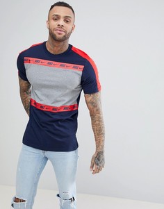 Темно-синяя футболка в стиле колор блок Nike AH8667-451 - Темно-синий