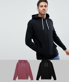 Черный и бордовый худи (2 шт.) ASOS - СКИДКА - Мульти