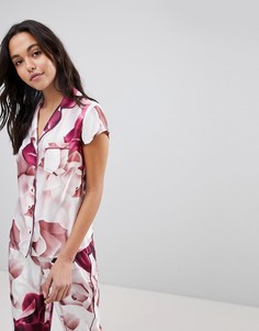 Пижамная рубашка с принтом роз B By Ted Baker - Розовый