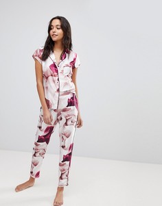 Пижамные брюки с принтом роз B By Ted Baker - Розовый