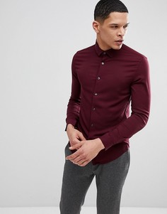 Бордовая облегающая рубашка из вискозы ASOS - Красный