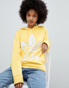 Худи желтого цвета с логотипом-трилистником adidas Originals - Желтый