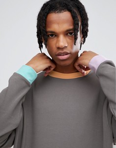 Свободный серый свитшот ASOS - Серый