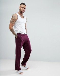 Бордовые пижамные штаны с фирменным поясом ASOS - Красный