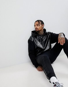 Худи черного цвета со вставкой из полиуретана ASOS - Черный