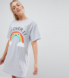 Футболка для сна с надписью Im Over It ASOS TALL - Мульти