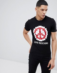 Черная футболка с логотипом Love Moschino - Черный