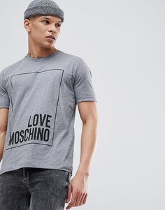 Серая футболка с логотипом Love Moschino - Серый