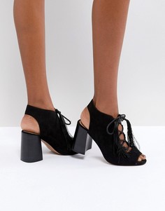 Босоножки на каблуке со шнуровкой ASOS TONIC - Черный