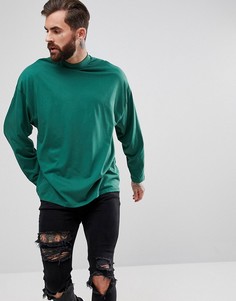 Оверсайз-лонгслив с высоким воротом ASOS - Зеленый
