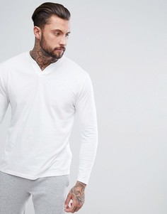 Белый лонгслив с треугольным разрезом ASOS - Белый