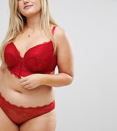 Кружевные бразильские трусы ASOS CURVE Carmen - Красный