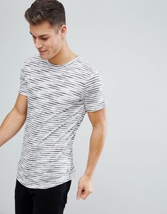 Футболка в полоску с асимметричным краем Jack & Jones Originals - Белый