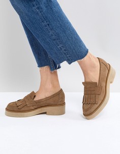 Замшевые туфли на плоской подошве ASOS MAZE - Бежевый