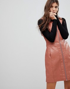 Платье из искусственной кожи на молнии Vero Moda - Черный