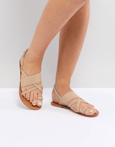 Кожаные сандалии ASOS FINLEY - Бежевый