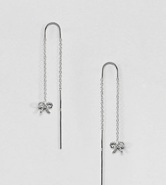 Серебряные серьги в винтажном стиле с цепочками и бантами Olivia Burton - Серебряный