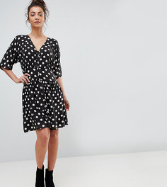 Чайное платье мини в стиле casual в горошек ASOS TALL - Мульти