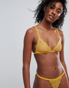 Кружевной бюстгальтер с треугольными чашечками ASOS Vanessa - Желтый