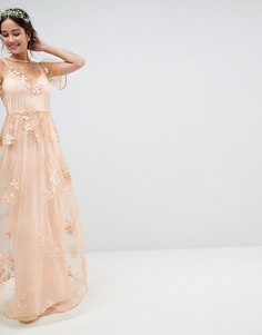 Платье макси с цветочной вышивкой ASOS Wedding - Мульти